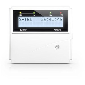 SATEL Manipulator LCD z czytnikiem kart zbliżeniowych 125 kHz (białe podświetlenie, biała obudowa) ACCO-KLCDR-W