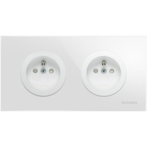 Gniadko podwójne typ F SOCKET białe Grenton