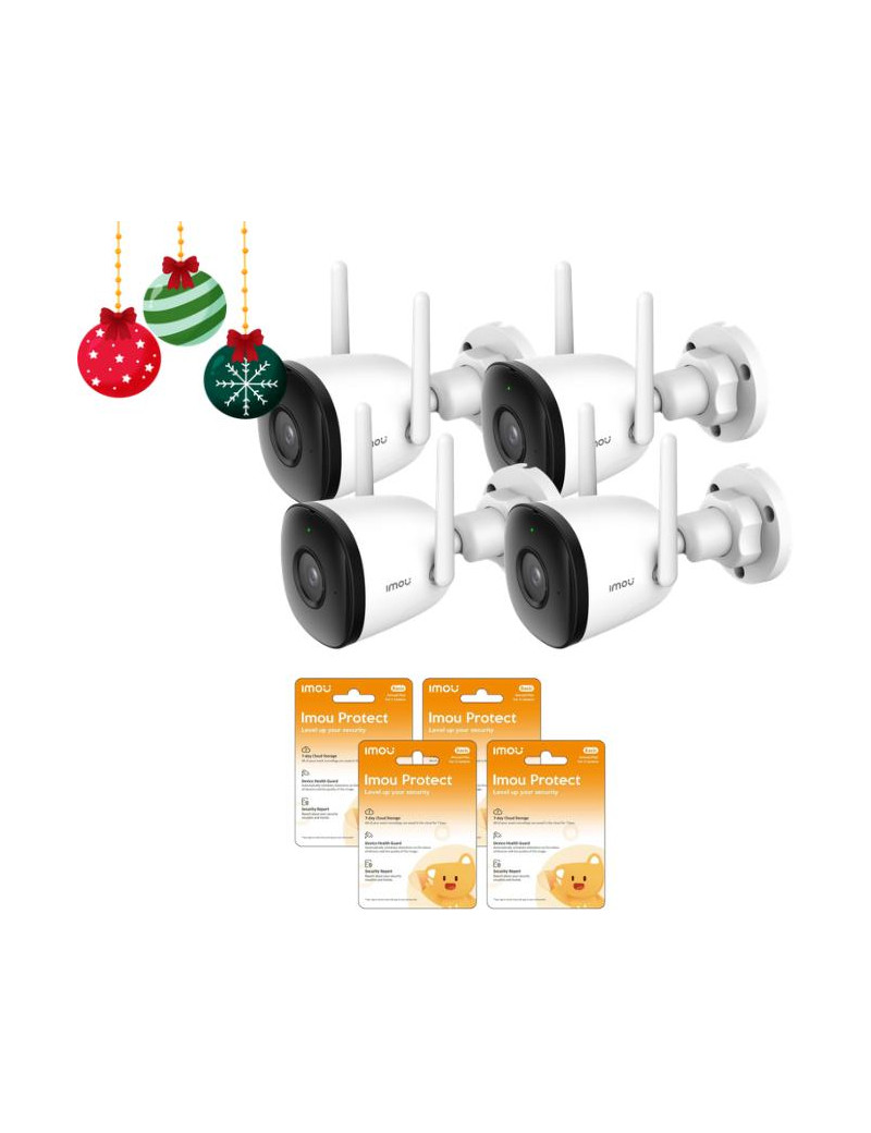 Zestaw 4 kamer IP Imou Bullet 2C 4MP IPC-F42P i 4 chmur Imou Protect