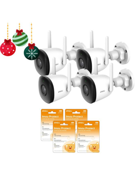 Zestaw 4 kamer IP Imou Bullet 2C 4MP IPC-F42P i 4 chmur Imou Protect