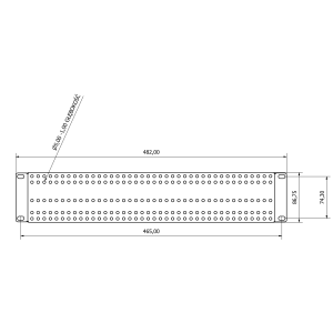 Adapter montażowy RACK 2U z otworowaniem prosty ADD-RACK2U1