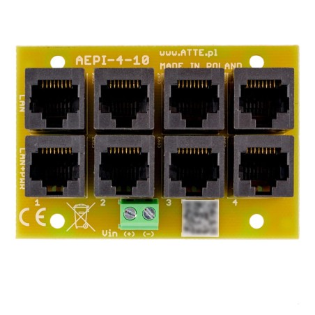 Adapter PoE PASSIVE 4 kanałowy 10/100 ATTE AEPI-4-10-OF