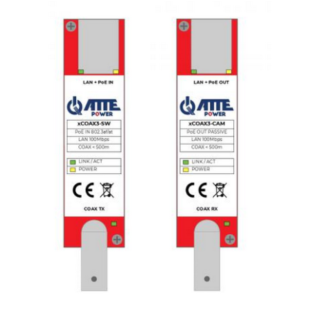 Zestaw aktywnych konwerterów do transmisji Ethernet oraz PoE xCOAX3-SET