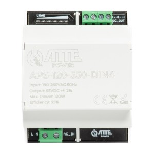 APS-120-550-DIN4 zasilacz impulsowy 55V 120W w obudowie DIN4