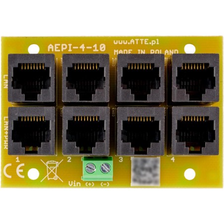 Adapter PoE PASSIVE 4 kanałowy 10/100 ATTE AEPI-4-10-OF