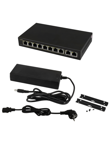 SWITCH POE PULSAR SG108 10-PORTÓW (8xPoE + 2xUPLINK)