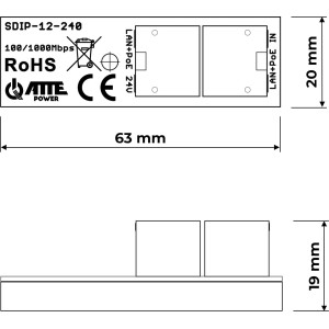 Adapter PoE ATTE SDIP-12-240