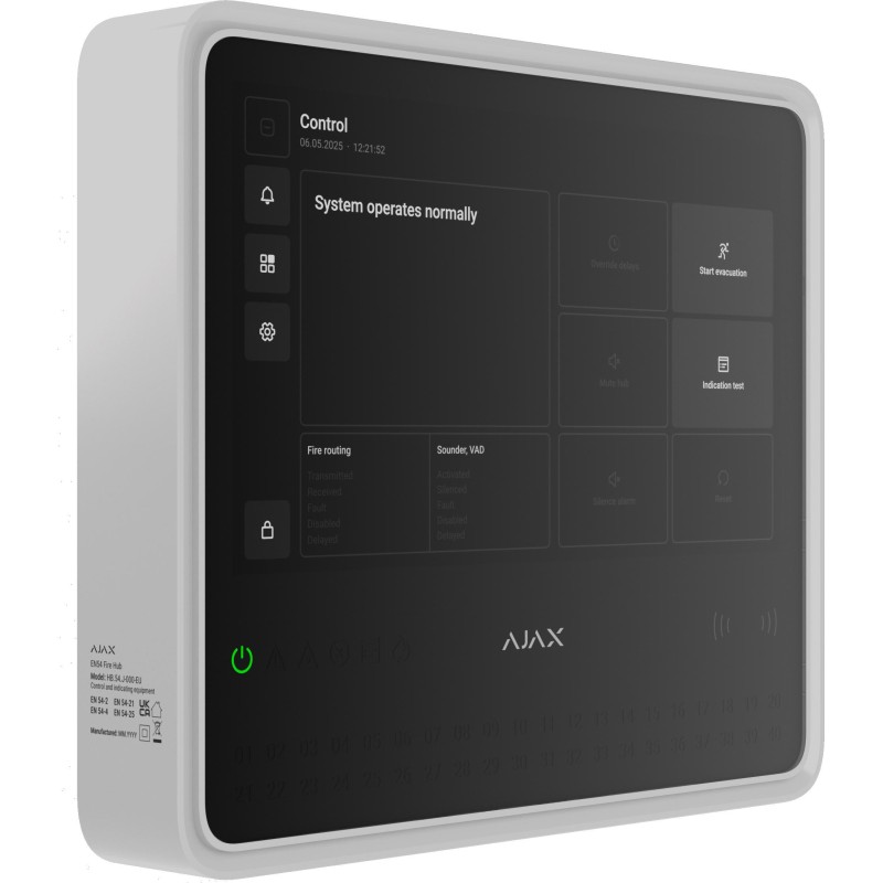 Ajax EN54 Fire Hub Jeweller - white