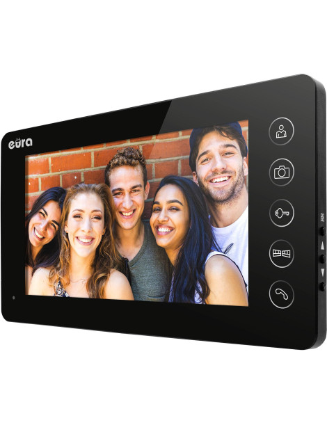 Wideodomofon EURA VDP-76A3 czarny monitor