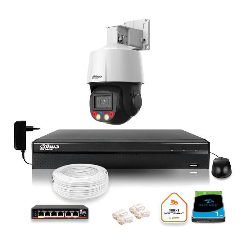Zestaw monitoringu iP Dahua kamera obrotowa 4MPx dysk