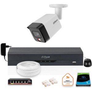 Zestaw monitoringu IP Dahua Kamera zewnętrzna IP 6mpx dysk twardy