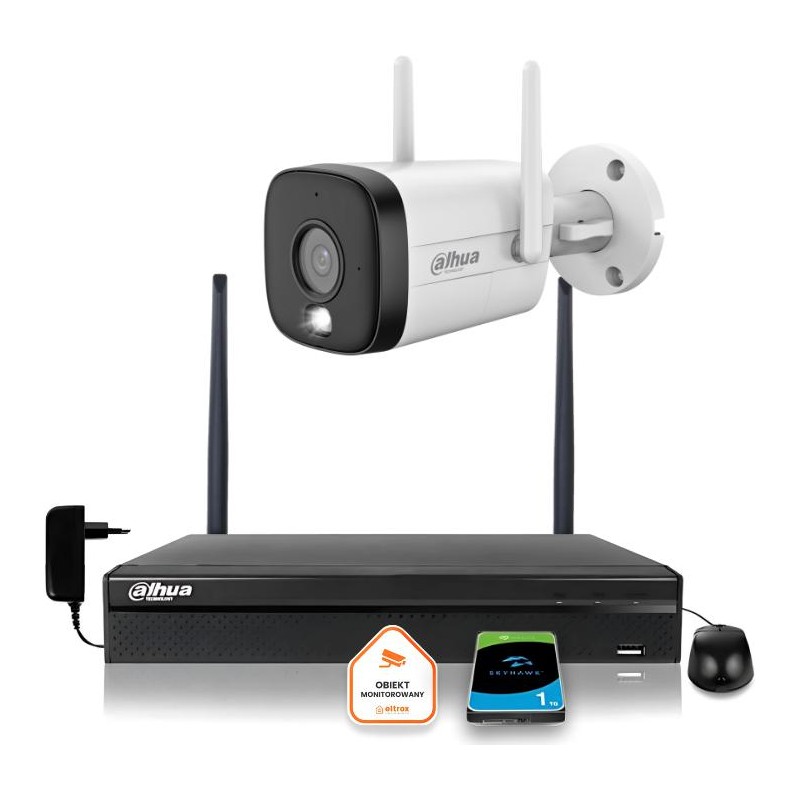 Zestaw monitoringu IP Dahua Kamera WI-FI 3MPx smart podwójne oświetlenie LED IR do 30m