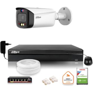 Zestaw monitoringu IP Dahua TIOC 8mpx 4K kamera tubowa NVR z dyskiem