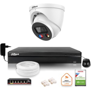 Zestaw monitoringu IP Dahua TIOC 8mpx 4K kamera z alarmem NVR z dyskiem
