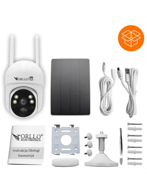 Kamera IP bezprzewodowa 4G LTE obrotowa z panelem solarnym Orllo TZ1 PRO