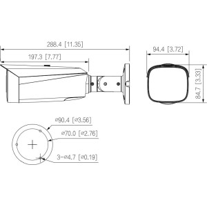 Kamera IP DAHUA IPC-HFW3649T1-AS-PV-0280B-PRO-BLACK Opakowanie zbiorcze 4szt.