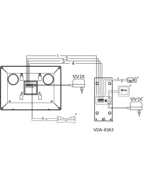 WIDEODOMOFON EURA VDP-90A3 DELTA + czarny monitor TUYA