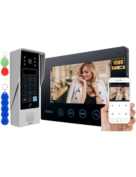 WIDEODOMOFON EURA VDP-90A3 DELTA + czarny monitor TUYA
