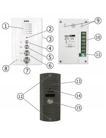 DOMOFON ''EURA'' ADP-51A3 ''DIFESA'' - 1-rodzinny, 2 unifony, interkom, biały