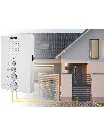 DOMOFON ''EURA'' ADP-51A3 ''DIFESA'' - 1-rodzinny, 2 unifony, interkom, biały