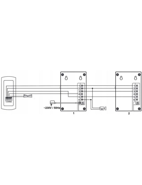 DOMOFON ''EURA'' ADP-51A3 ''DIFESA'' - 1-rodzinny, 2 unifony, interkom, biały
