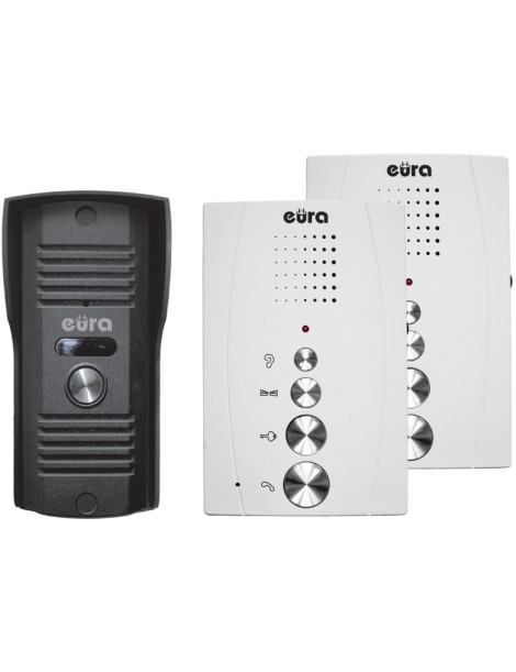 DOMOFON ''EURA'' ADP-51A3 ''DIFESA'' - 1-rodzinny, 2 unifony, interkom, biały