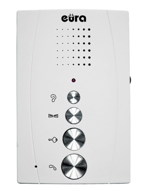 DOMOFON ''EURA'' ADP-51A3 ''DIFESA'' - 1-rodzinny, 2 unifony, interkom, biały