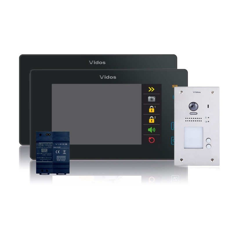 Wideodomofon 2-rodzinny VIDOS DUO 2 x M1021B-2 / S1202A