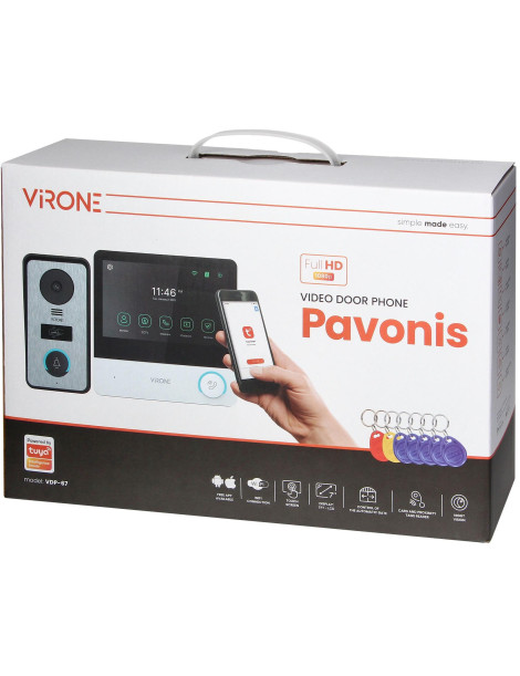 WIDEODOMOFON VIRONE VDP-67 FullHD, czytnik RFID, TUYA